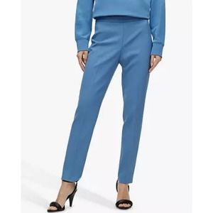 Hugo Boss Women's Tiluna Blue Trousers Side Zip High Rise 18 NWT